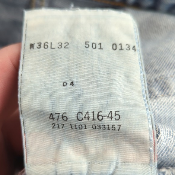 Vintage Levis 501 Jeans Mens 36x32 (Fits 34x31) Blue Light Wash 2001 Y2K Canada - Picture 6 of 12